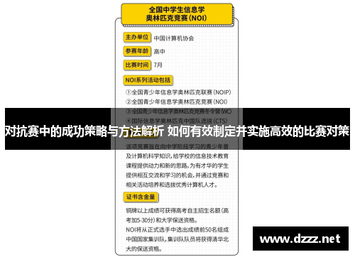 对抗赛中的成功策略与方法解析 如何有效制定并实施高效的比赛对策