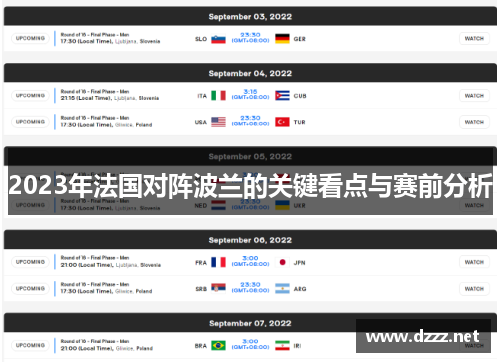 2023年法国对阵波兰的关键看点与赛前分析 2023年法国对阵波兰的关键看点与赛前分析